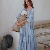 Boho Dress for Women • Sky Blue Bohemian Prom Dress • Light Summer Dress - AYA SW IDR
