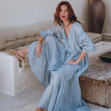 Boho Dress for Women • Sky Blue Bohemian Prom Dress • Light Summer Dress - AYA SW IDR