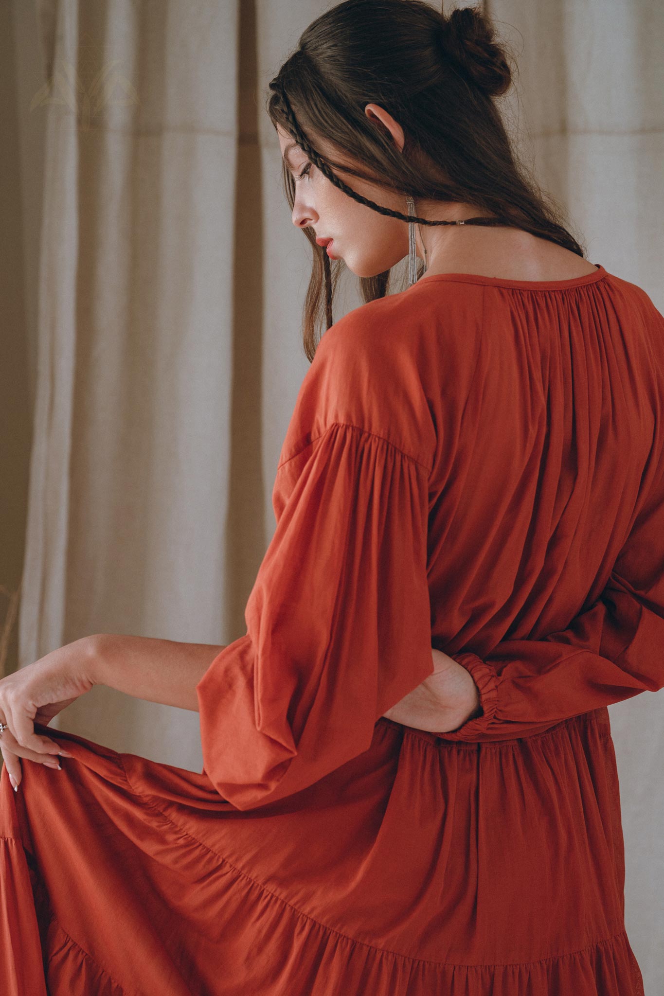 Boho Dress for Women • Wine Red Boho Prom Dress • Light Summer Dress - AYA SW IDR