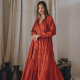 Boho Dress for Women • Wine Red Boho Prom Dress • Light Summer Dress - AYA SW IDR
