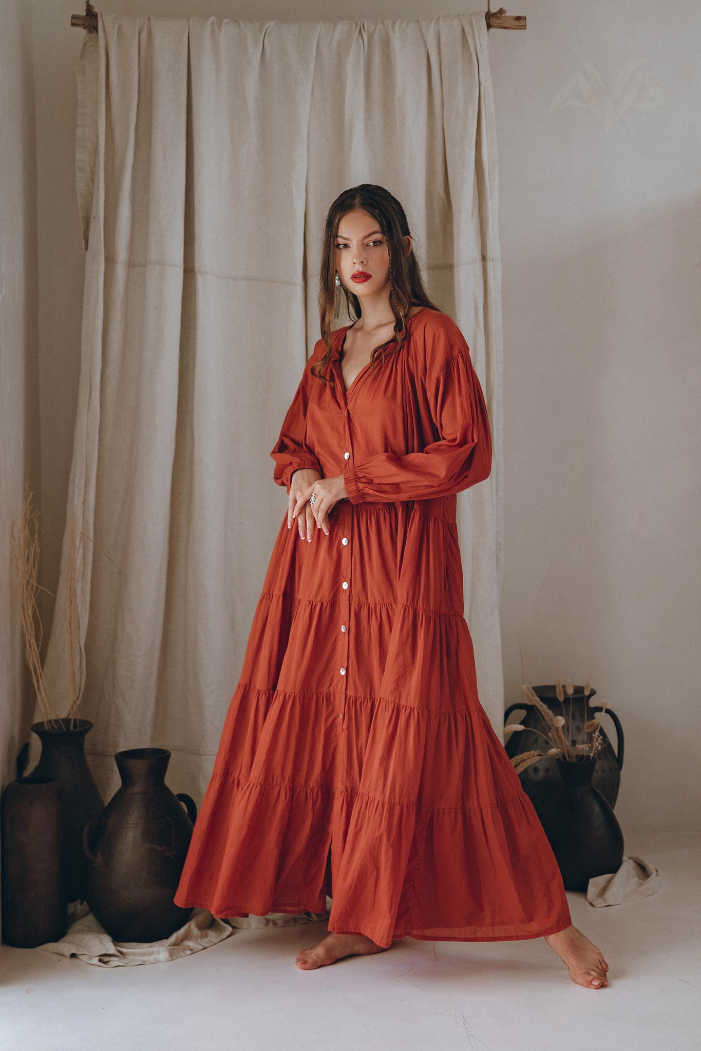 Boho Dress for Women • Wine Red Boho Prom Dress • Light Summer Dress - AYA SW IDR
