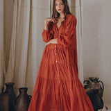 Boho Dress for Women • Wine Red Boho Prom Dress • Light Summer Dress - AYA SW IDR