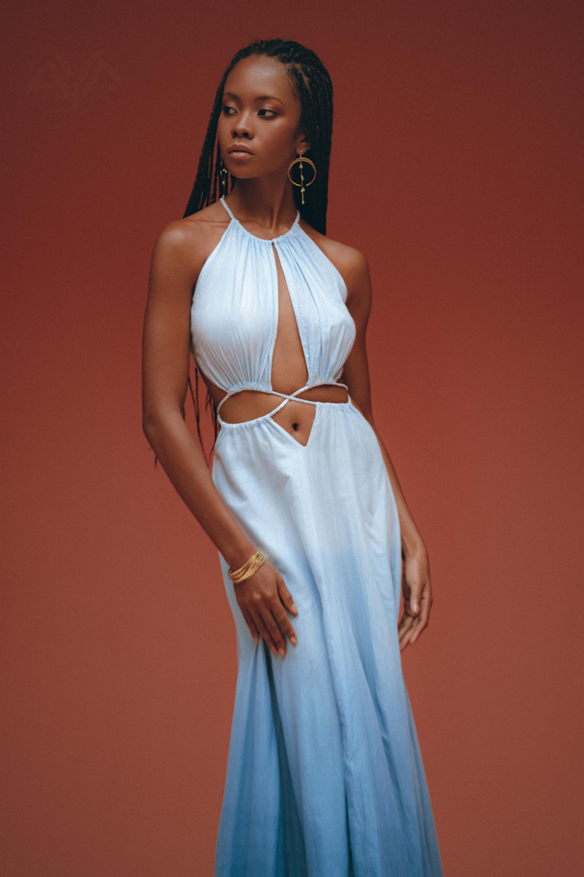 Boho Dress • Open Back Belly Dress • Organically Dyed Adjustable Dress - AYA SW IDR