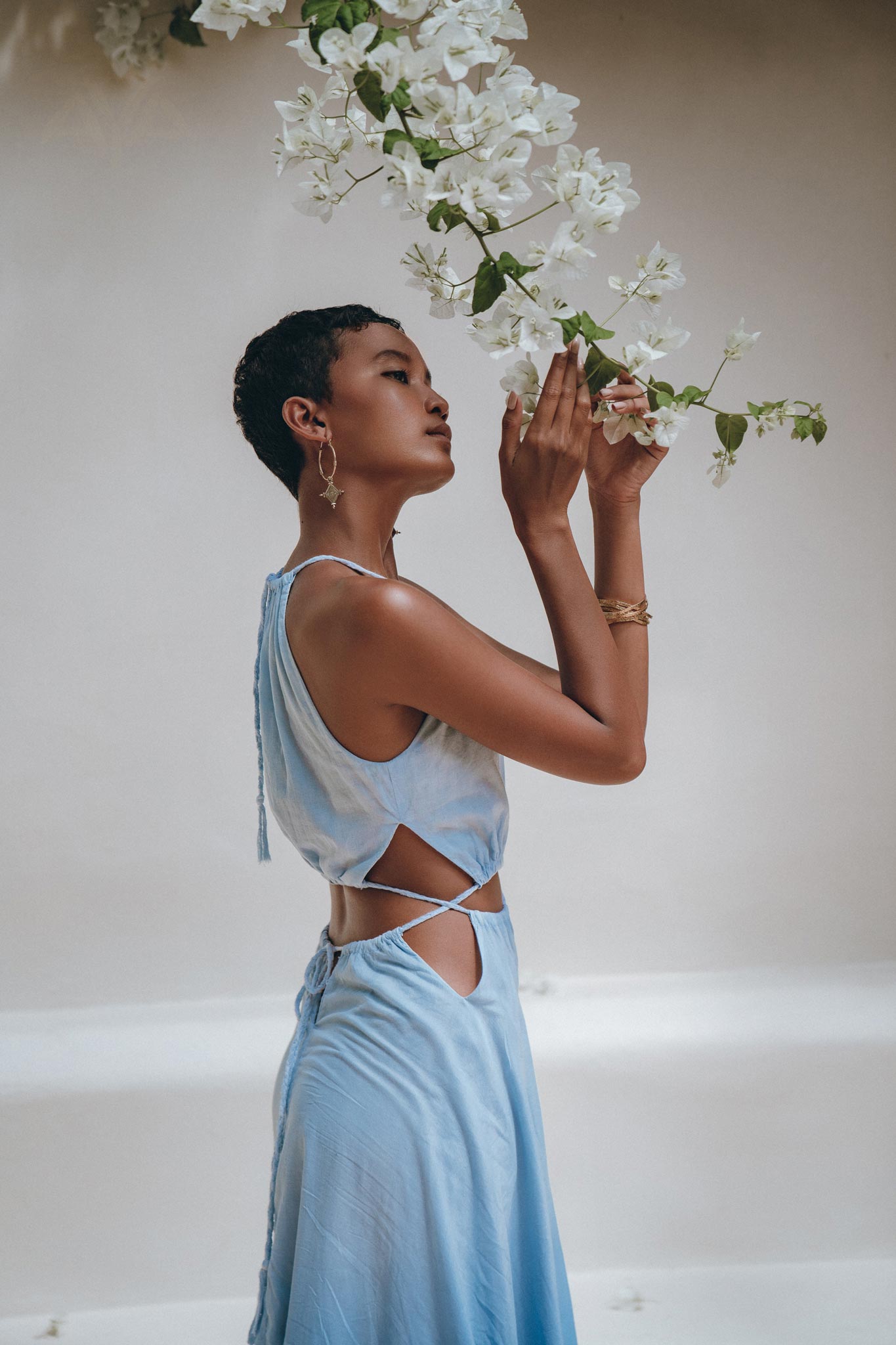 Boho Dress • Open Back Belly Dress • Organically Dyed Adjustable Dress - AYA SW IDR