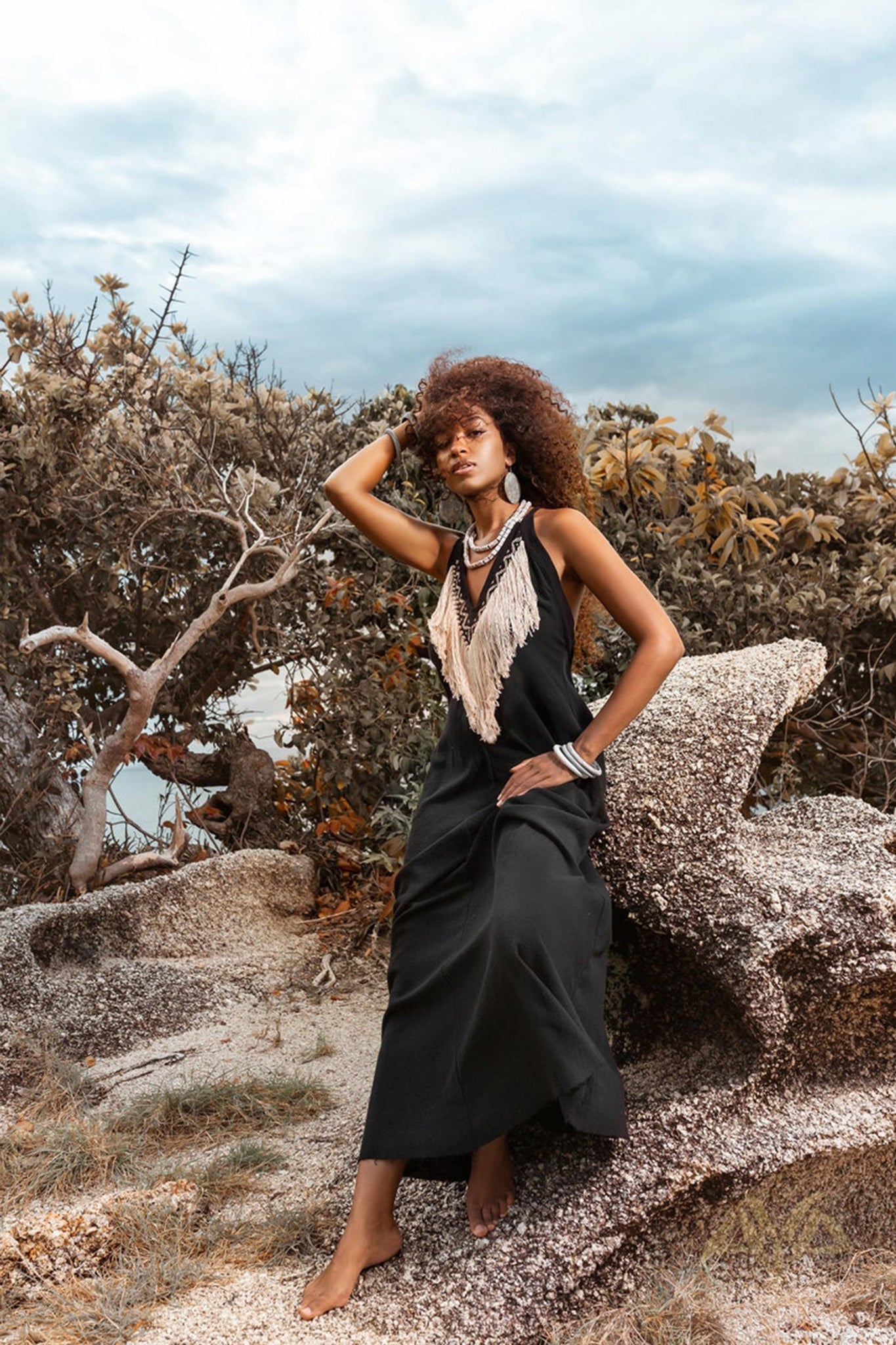 Boho Dress • Organic Bohemian Dress • Sleeveless Party Dress • Prom Dress - AYA SW IDR