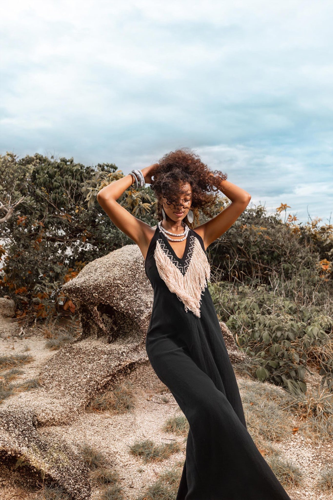 Boho Dress • Organic Bohemian Dress • Sleeveless Party Dress • Prom Dress - AYA SW IDR