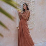 Boho Goddess Dress • Bohemian Dress • Dusty Pink Open Back Dress - AYA SW IDR