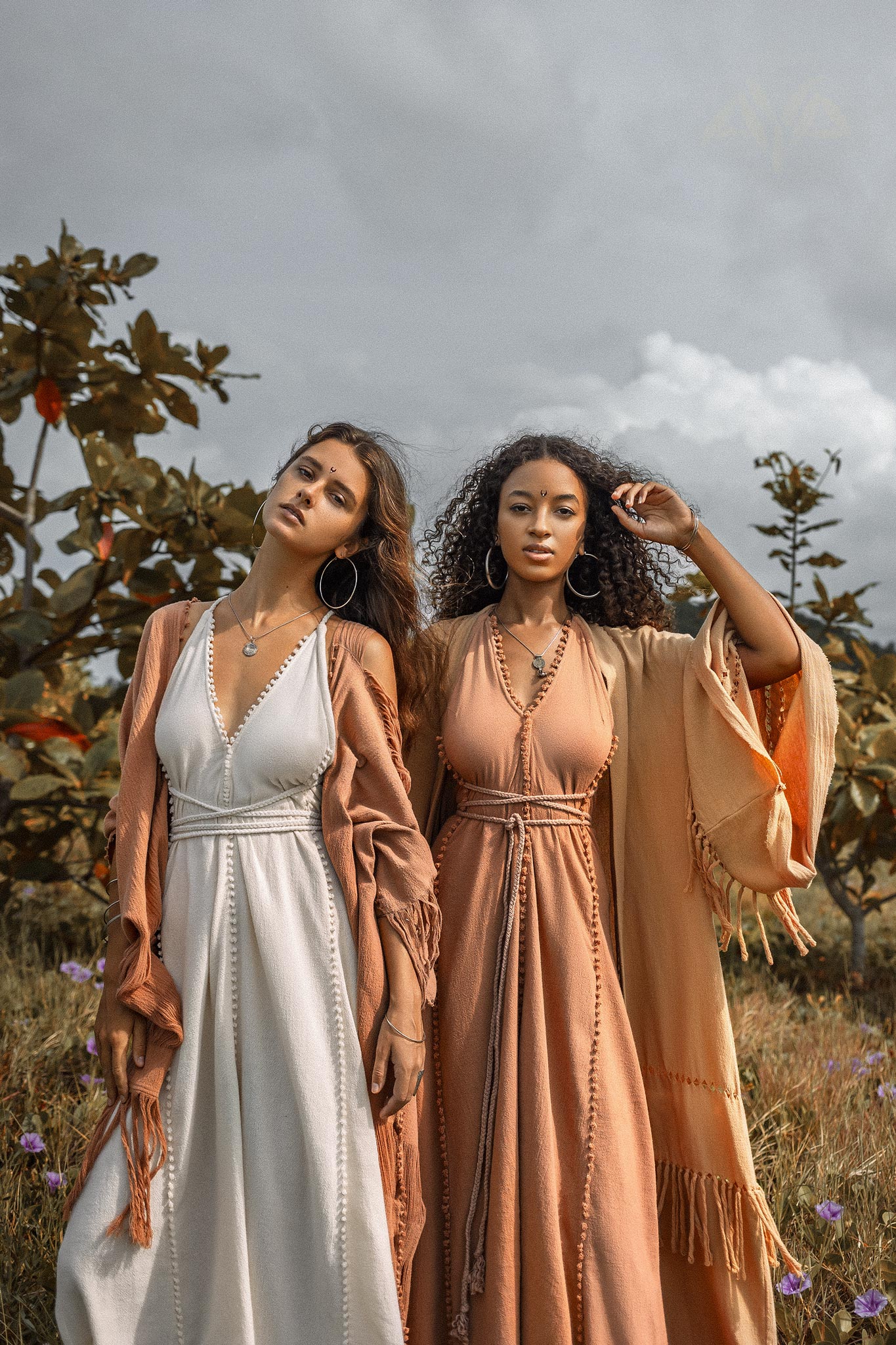 Boho Goddess Dress • Bohemian Dress • Dusty Pink Open Back Dress - AYA SW IDR