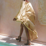 Boho Golden Silk Kimono Cover Up • Wide Sleeve Bohemian Cardigan - AYA SW IDR