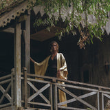 Boho Golden Silk Kimono Cover Up • Wide Sleeve Bohemian Cardigan - AYA SW IDR