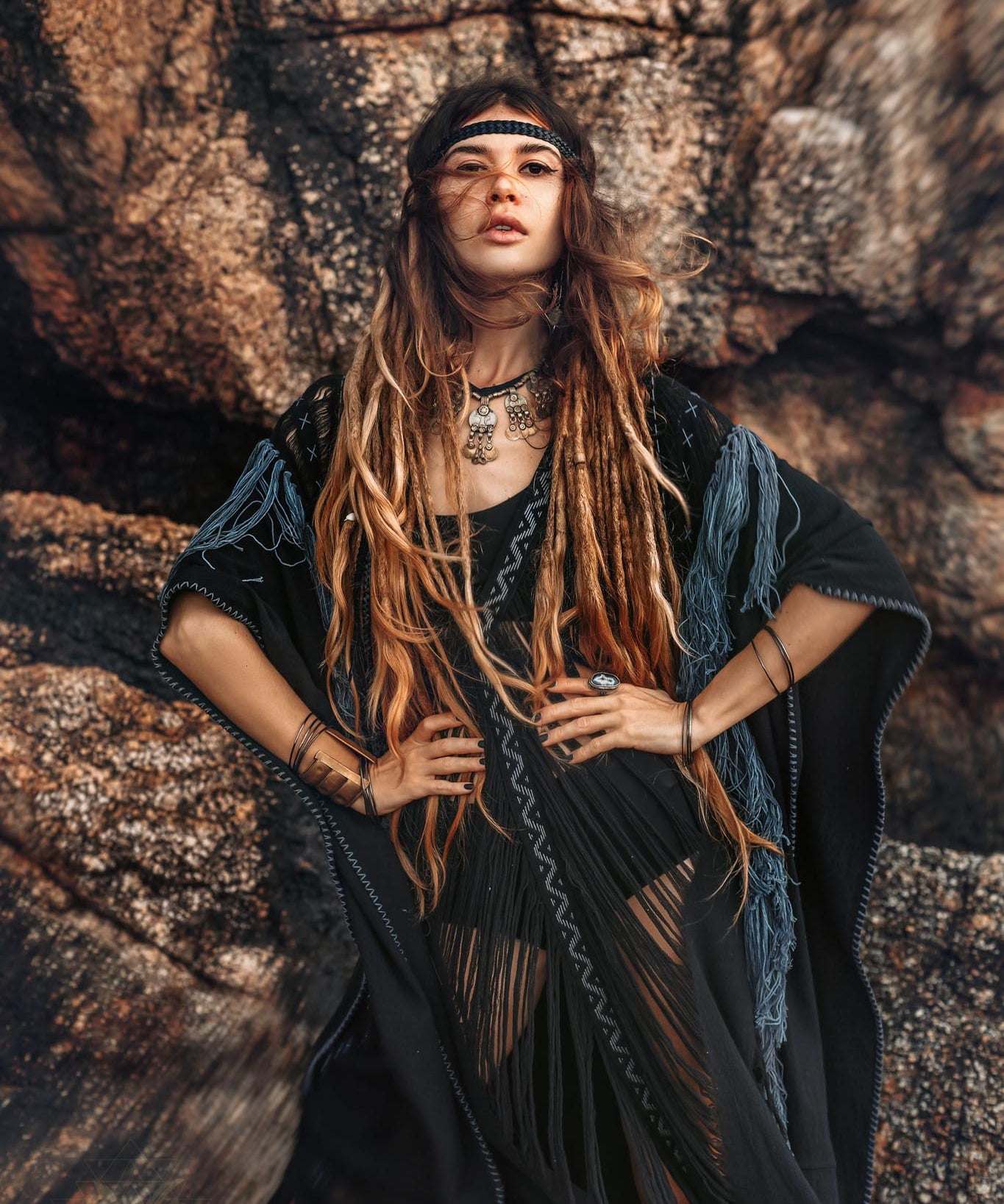 Boho Handwoven and Hand - Loomed Dress • Tribal Raw Cotton Cover - up - AYA SW IDR
