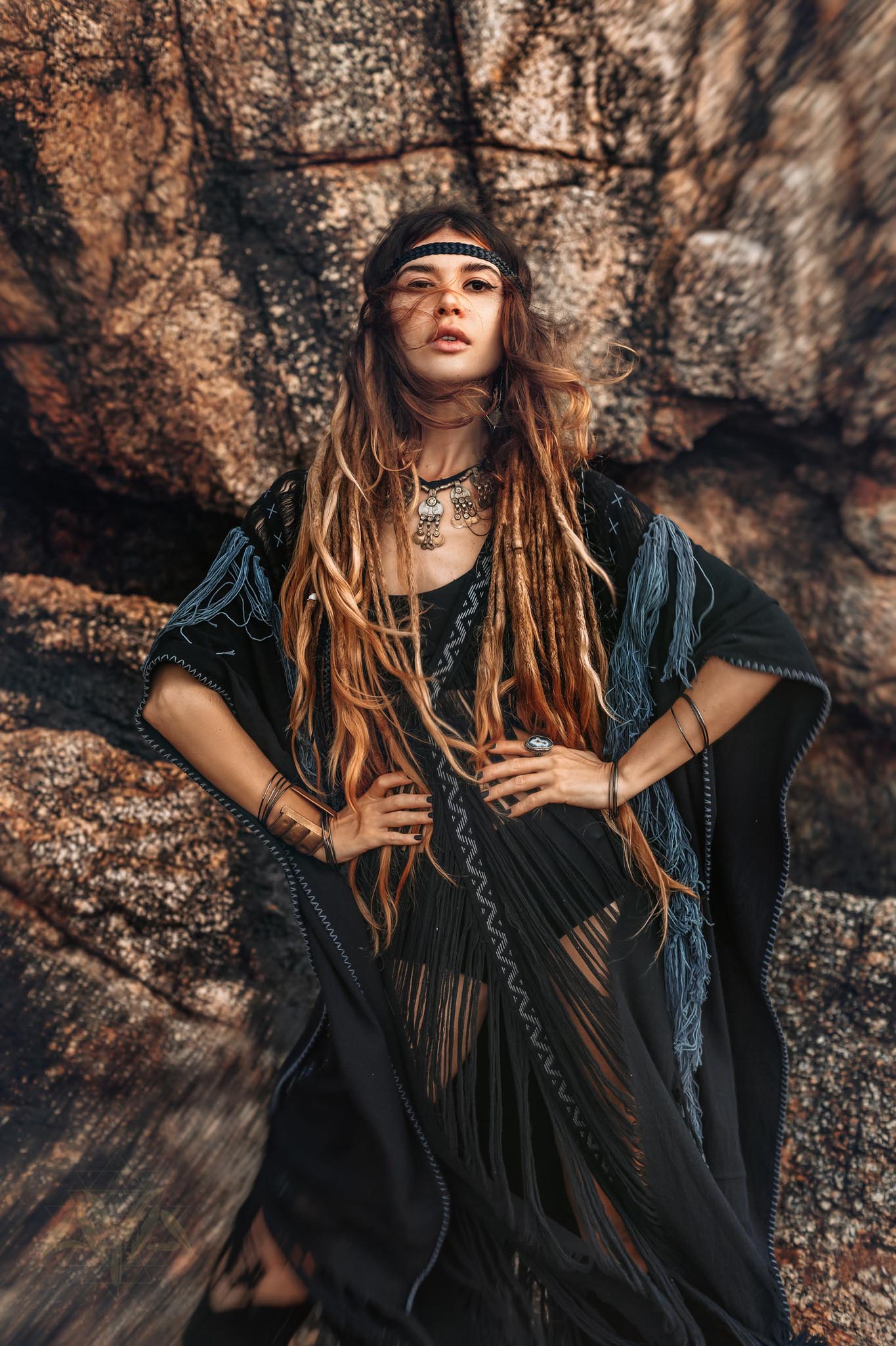 Boho Handwoven and Hand - Loomed Dress • Tribal Raw Cotton Cover - up - AYA SW IDR