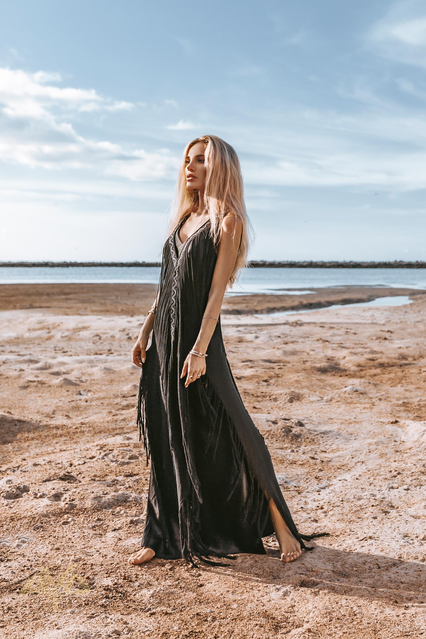 Boho Handwoven and Hand - Loomed Dress • Tribal Raw Cotton Cover - up - AYA SW IDR
