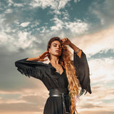 Boho Kimono Cover Up • Wide Sleeve Cardigan Mantle • Cape for Women - AYA SW IDR