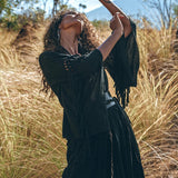 Boho Kimono Cover Up • Wide Sleeve Cardigan Mantle • Cape for Women - AYA SW IDR