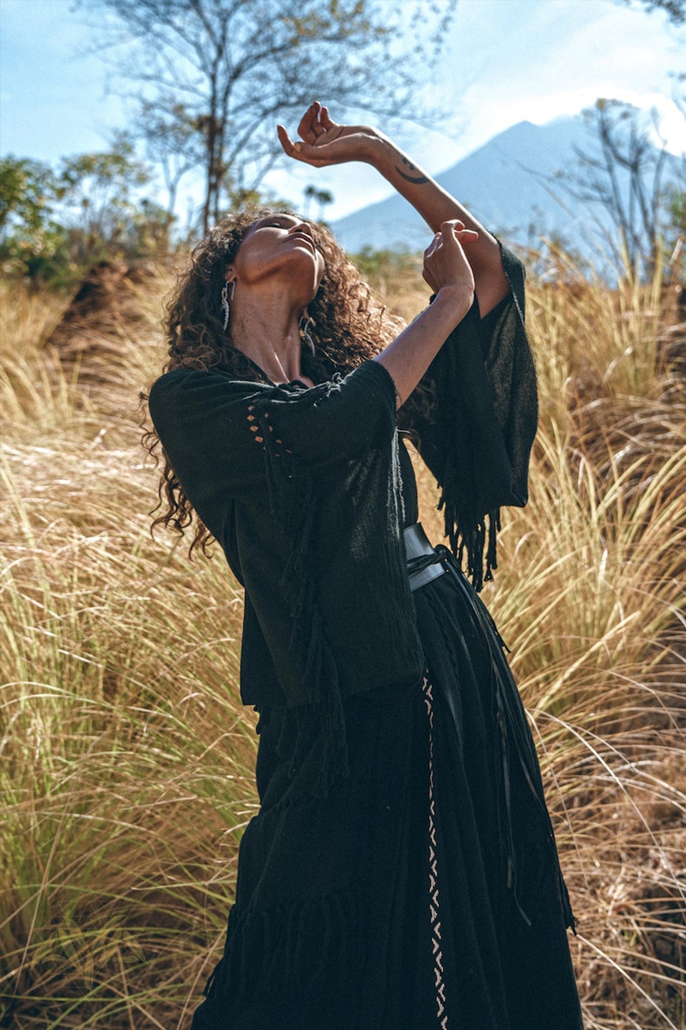 Boho Kimono Cover Up • Wide Sleeve Cardigan Mantle • Cape for Women - AYA SW IDR