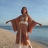 Boho Kimono Cover Up • Wide Sleeve Cardigan Mantle • Cape for Women - AYA SW IDR