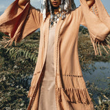 Boho Kimono Cover Up • Wide Sleeve Cardigan Mantle • Cape for Women - AYA SW IDR