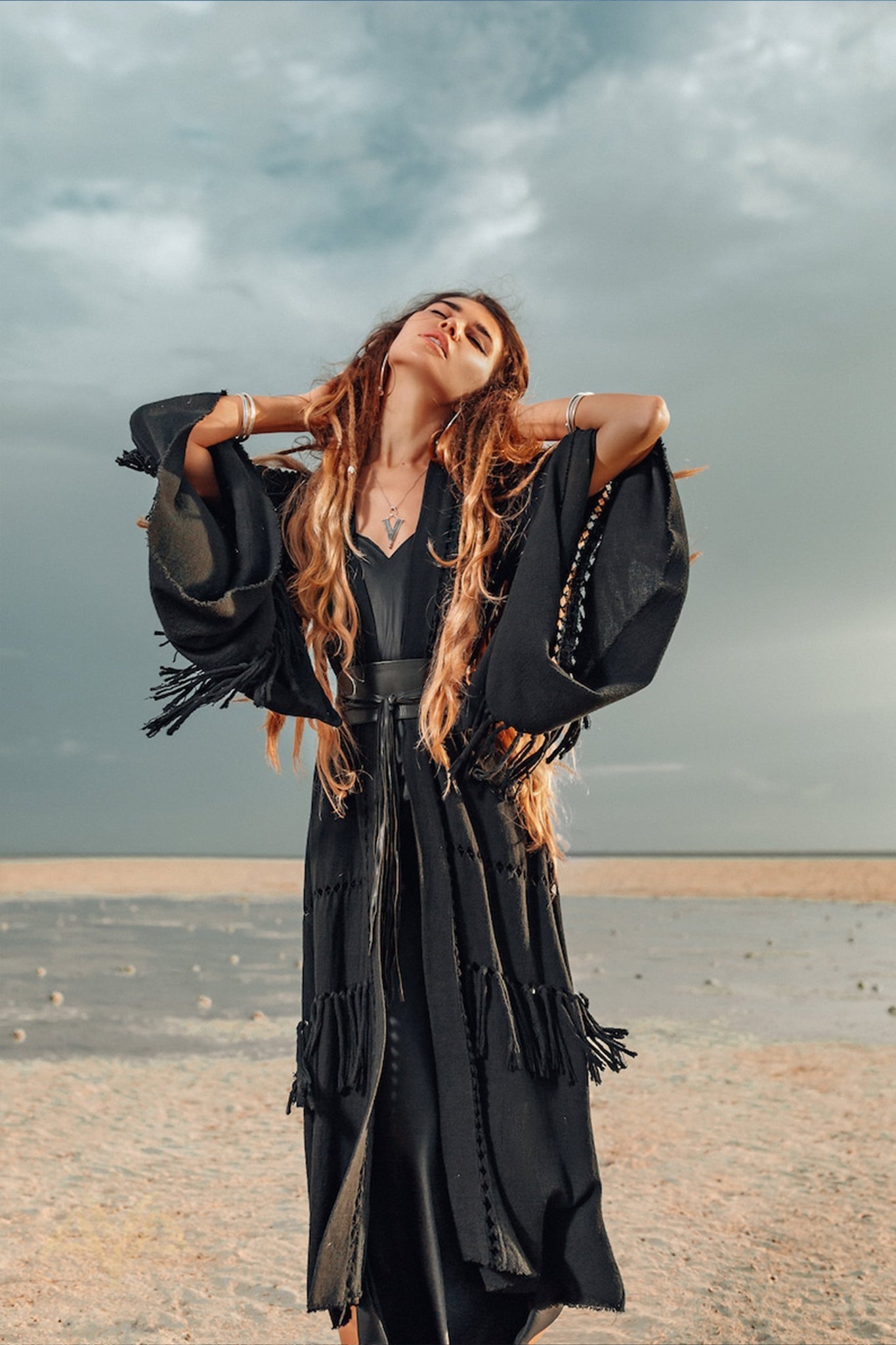 Boho Kimono Cover Up • Wide Sleeve Cardigan Mantle • Cape for Women - AYA SW IDR