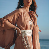 Boho Kimono Cover Up • Wide Sleeve Cardigan Mantle • Cape for Women - AYA SW IDR