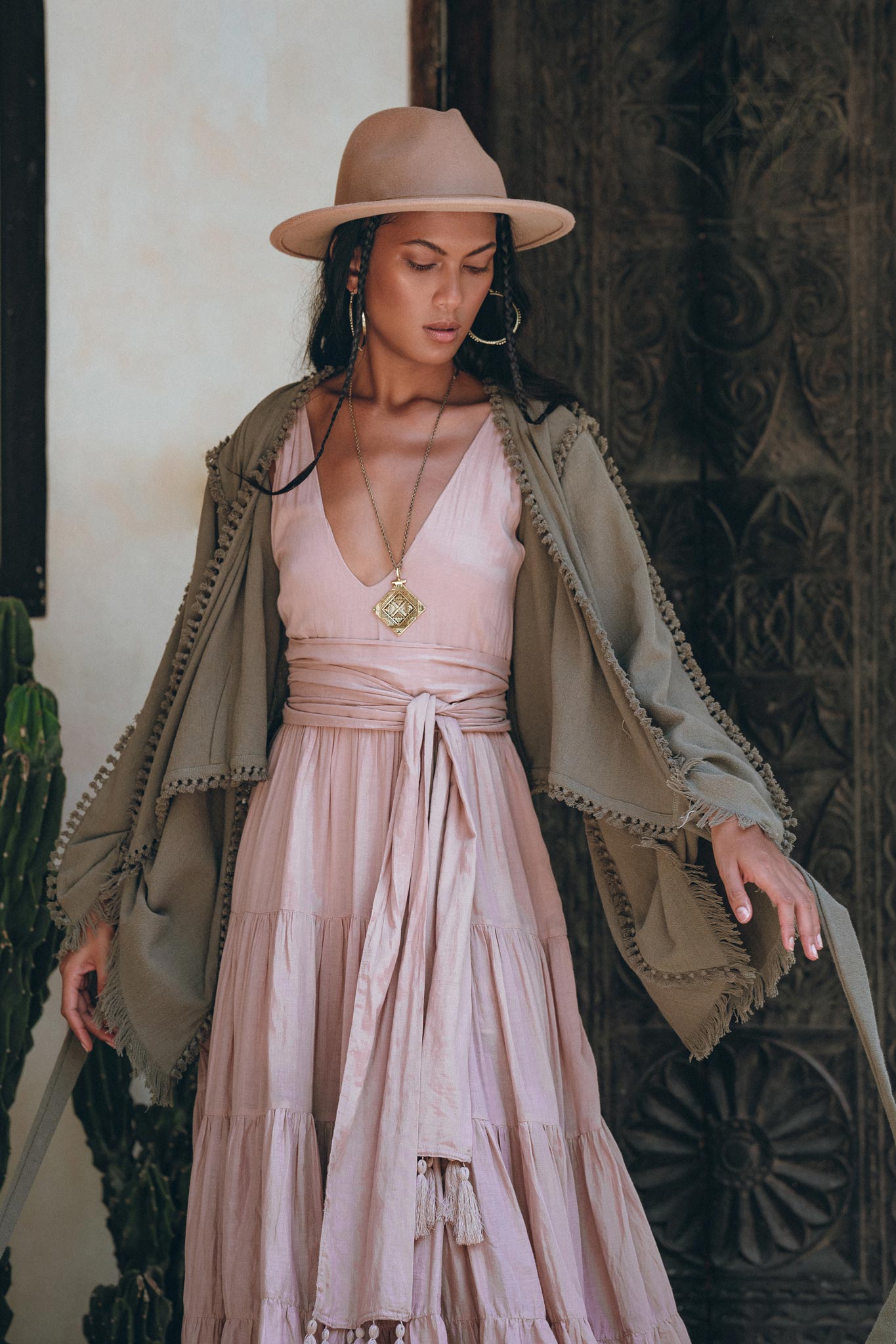 Boho Kimono Top • Organic Goddess Top • Wide Sleeve Wrap Top - AYA SW IDR