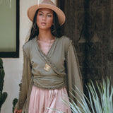 Boho Kimono Top • Organic Goddess Top • Wide Sleeve Wrap Top - AYA SW IDR