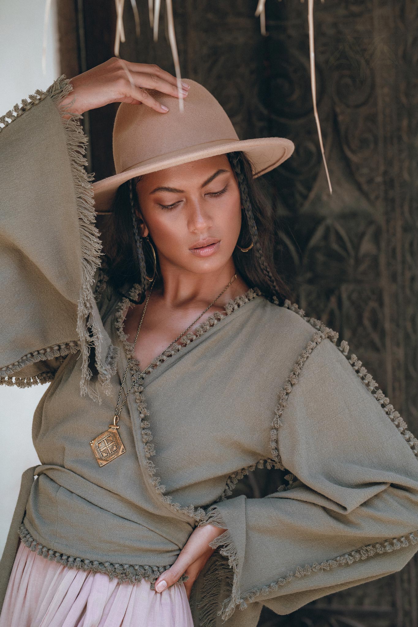 Boho Kimono Top • Organic Goddess Top • Wide Sleeve Wrap Top - AYA SW IDR