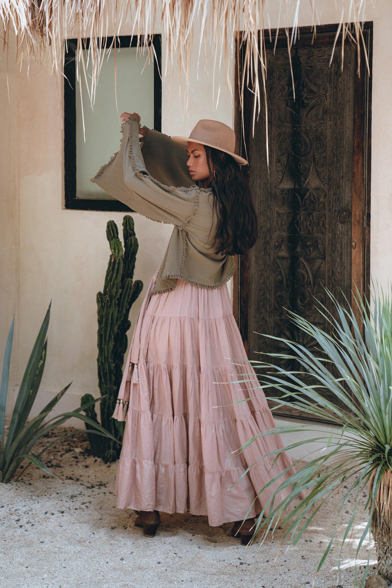 Boho Kimono Top • Organic Goddess Top • Wide Sleeve Wrap Top - AYA SW IDR
