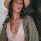 Boho Kimono Top • Organic Goddess Top • Wide Sleeve Wrap Top - AYA SW IDR