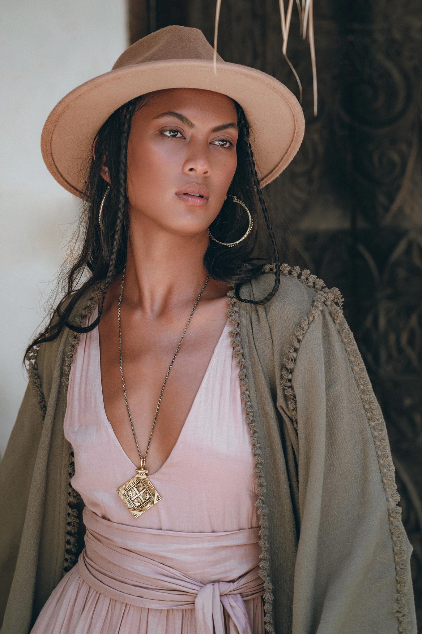 Boho Kimono Top • Organic Goddess Top • Wide Sleeve Wrap Top - AYA SW IDR
