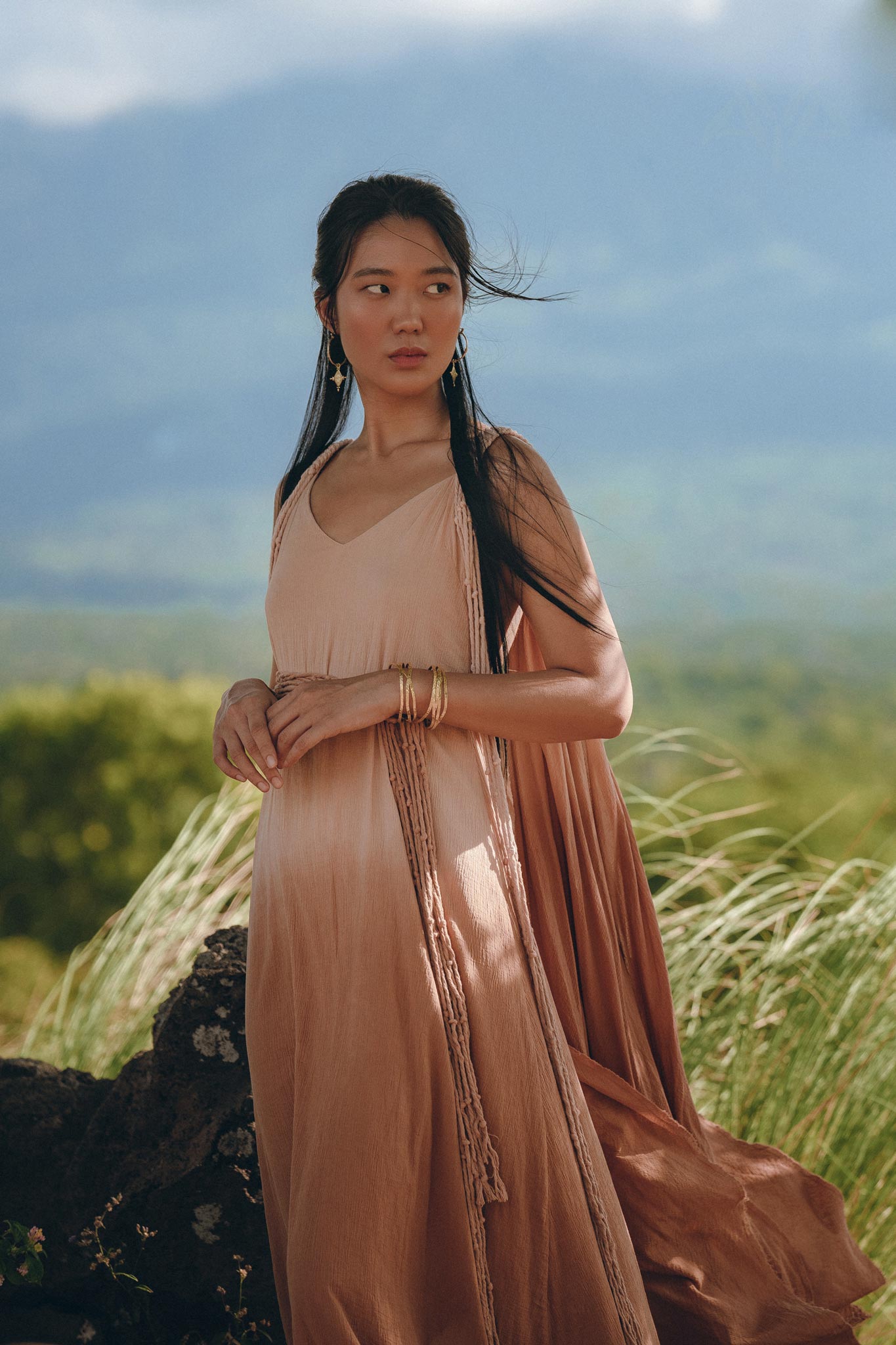 Boho Macrame Bridesmaid Dress • Dusty Pink Multiway Dress • Goddess Dress - AYA SW IDR