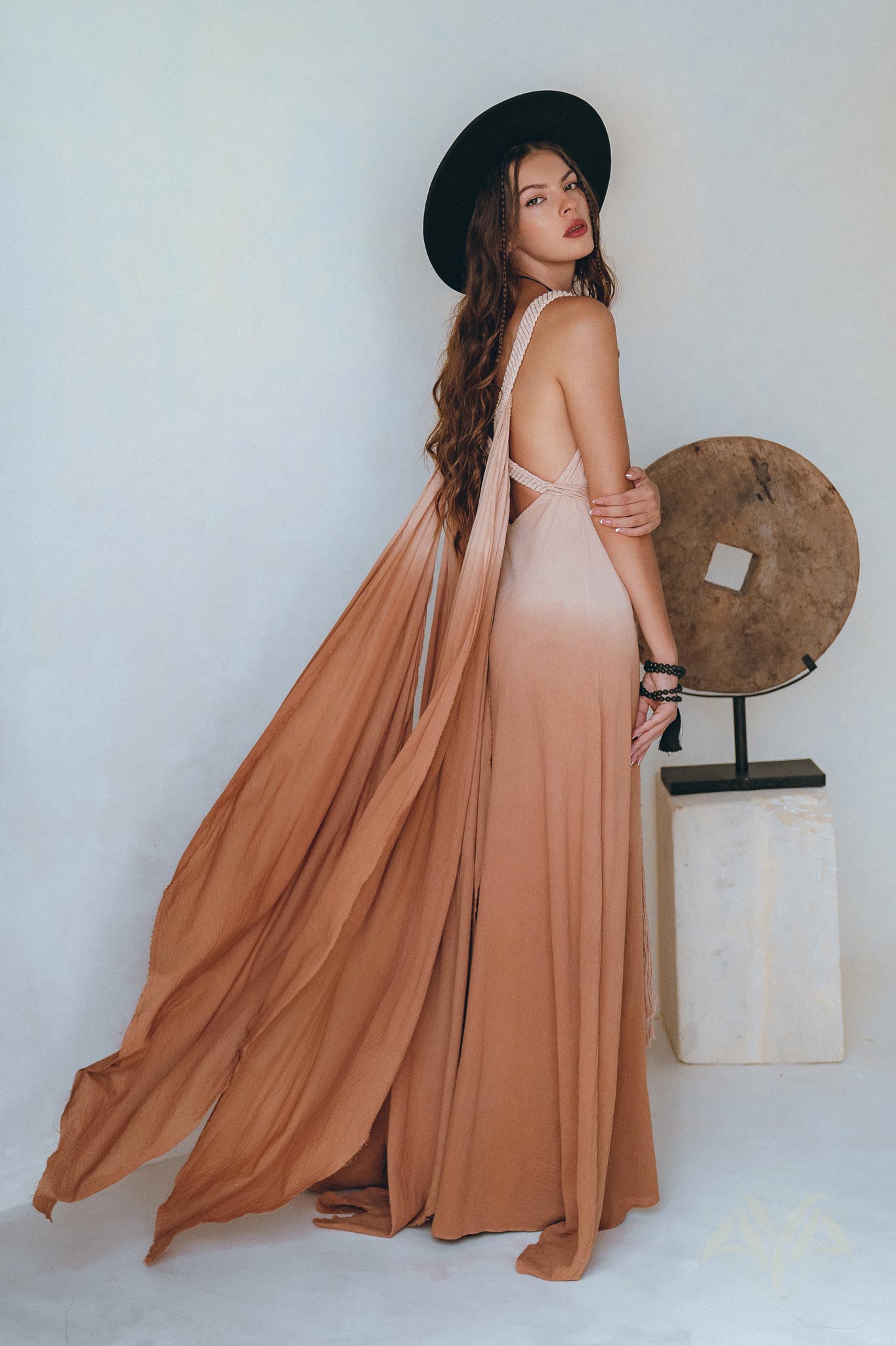 Boho Macrame Bridesmaid Dress • Dusty Pink Multiway Dress • Goddess Dress - AYA SW IDR