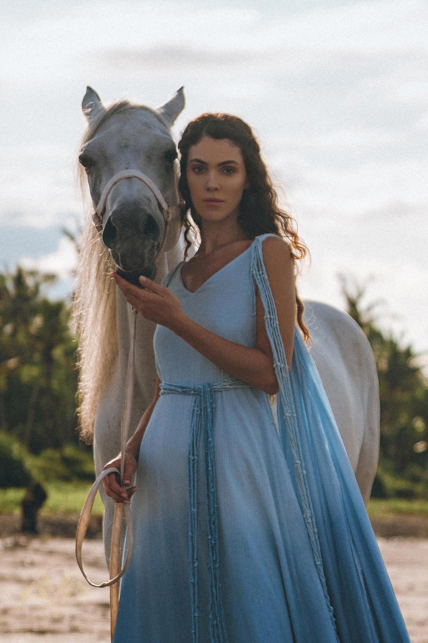 Boho Macrame Bridesmaid Dress • Ombre Sky Blue Dress - AYA SW IDR