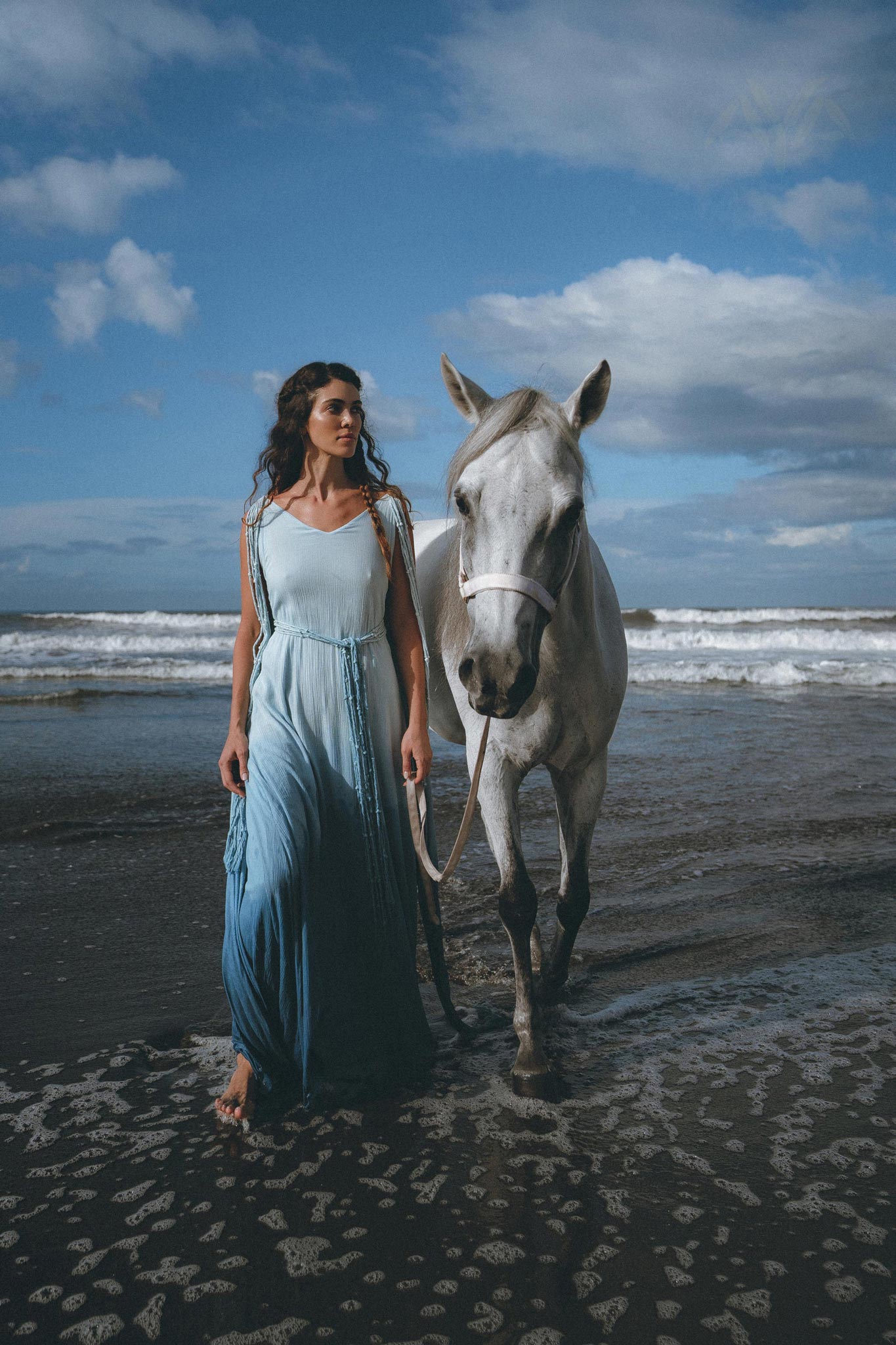 Boho Macrame Bridesmaid Dress • Ombre Sky Blue Dress - AYA SW IDR