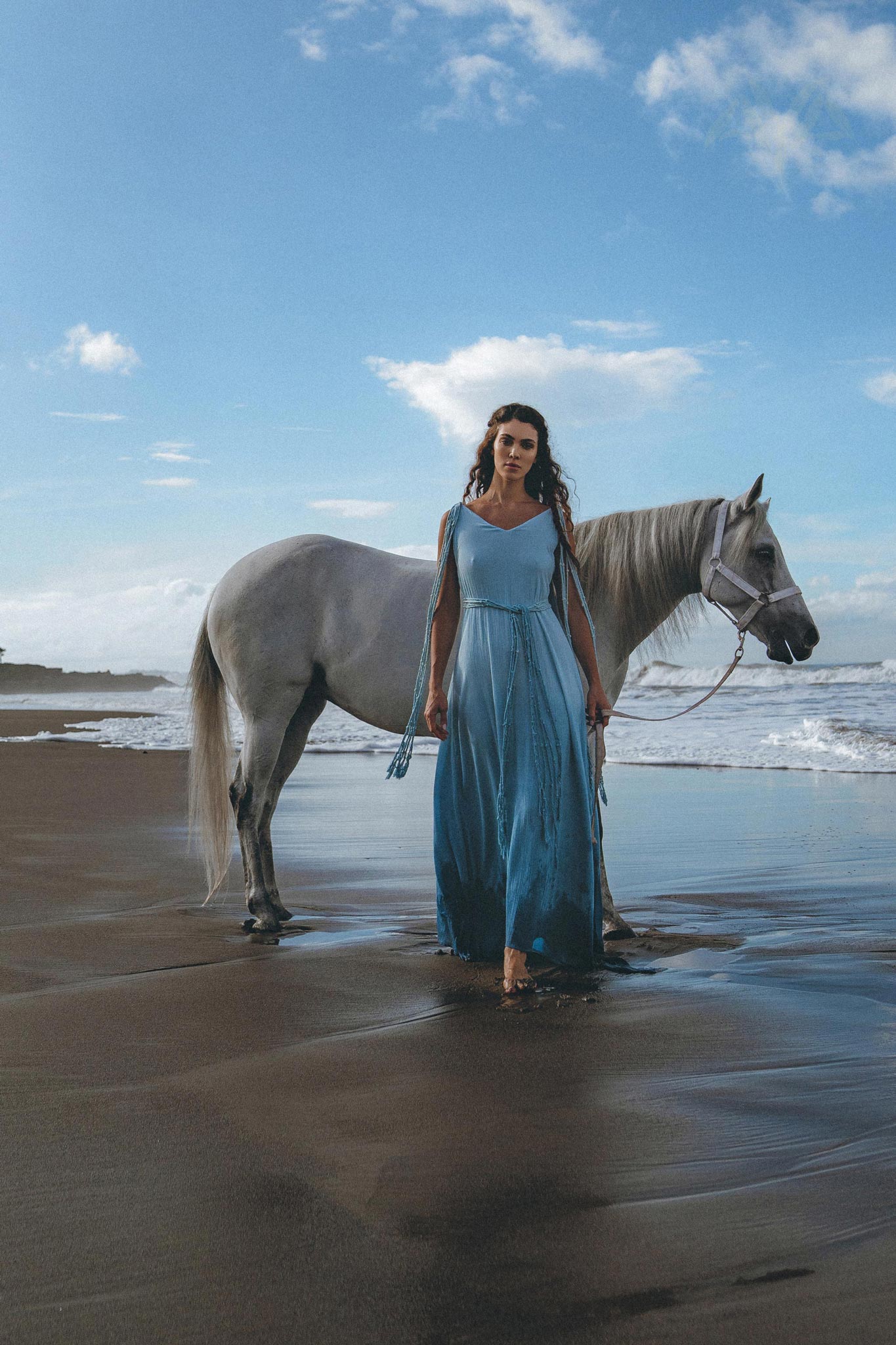 Boho Macrame Bridesmaid Dress • Ombre Sky Blue Dress - AYA SW IDR