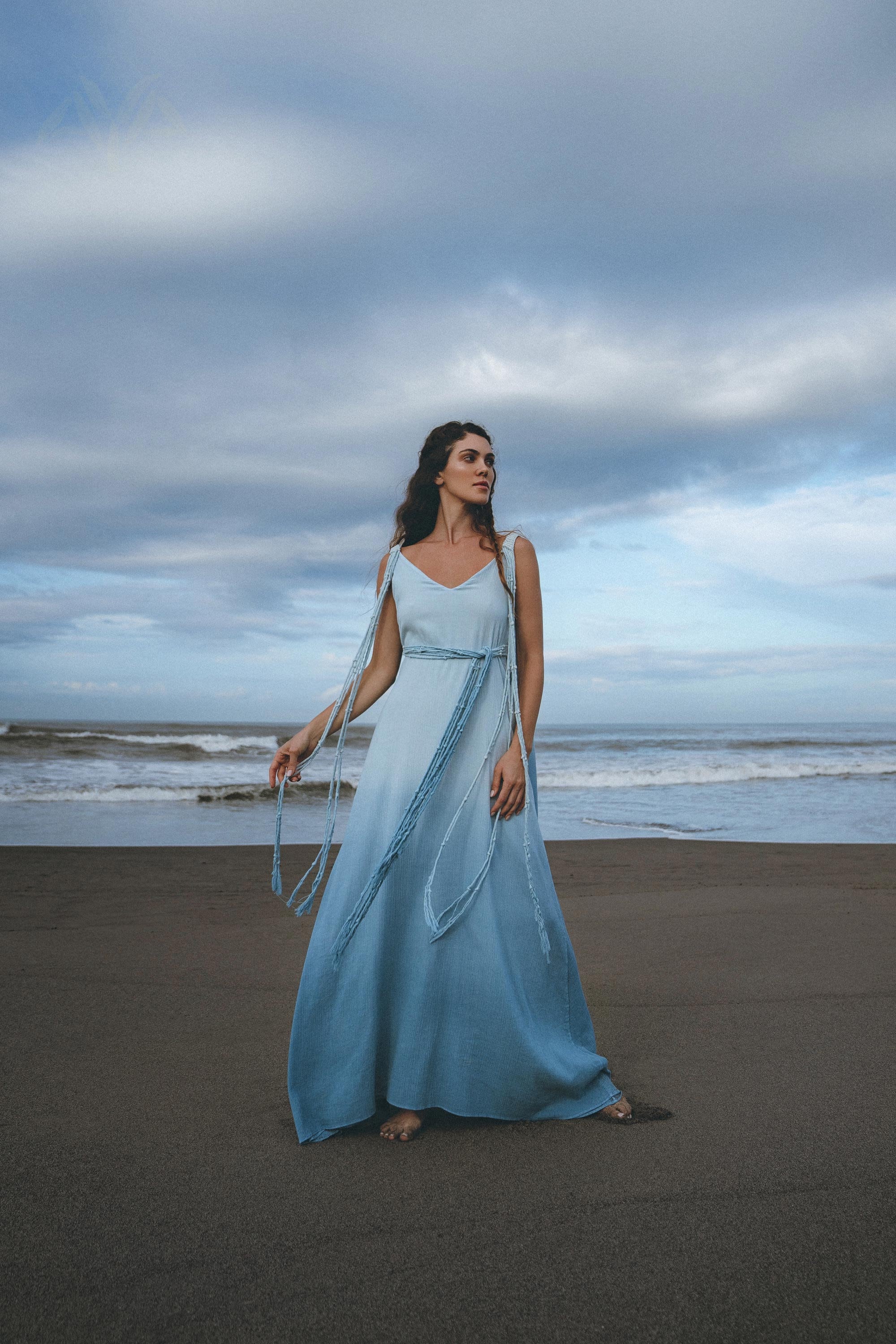 Boho Macrame Bridesmaid Dress • Ombre Sky Blue Dress - AYA SW IDR