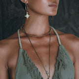 Boho Maxi Dress for Women • Organic Cotton Sage Colour Goddess Dress - AYA SW IDR