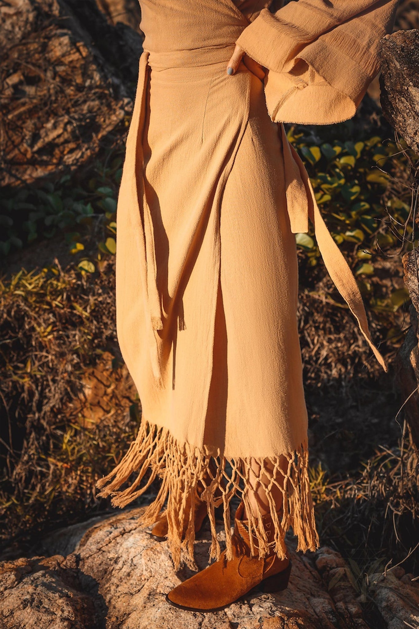 Boho Maxi Skirt • Long Cotton Skirt • Bohemian Skirt • Goddess Skirt - AYA SW IDR