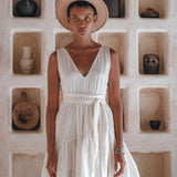 Boho Mini Bridesmaid Dress • A Line Dress • White Mini Adjustable Dress - AYA SW IDR