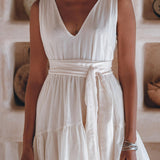 Boho Mini Bridesmaid Dress • A Line Dress • White Mini Adjustable Dress - AYA SW IDR