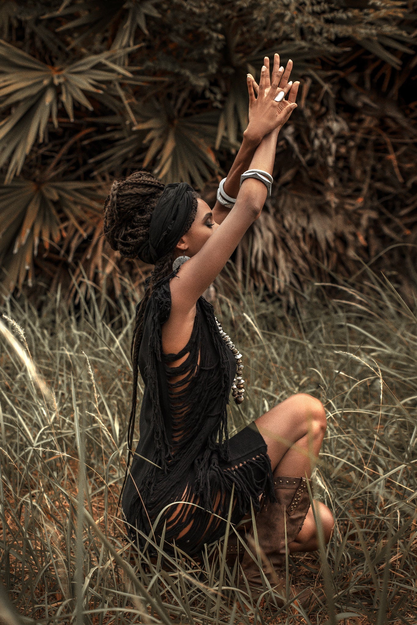 Boho Open Sides Dress • Black Dress • Ladders Sides Mini Dress - AYA SW IDR