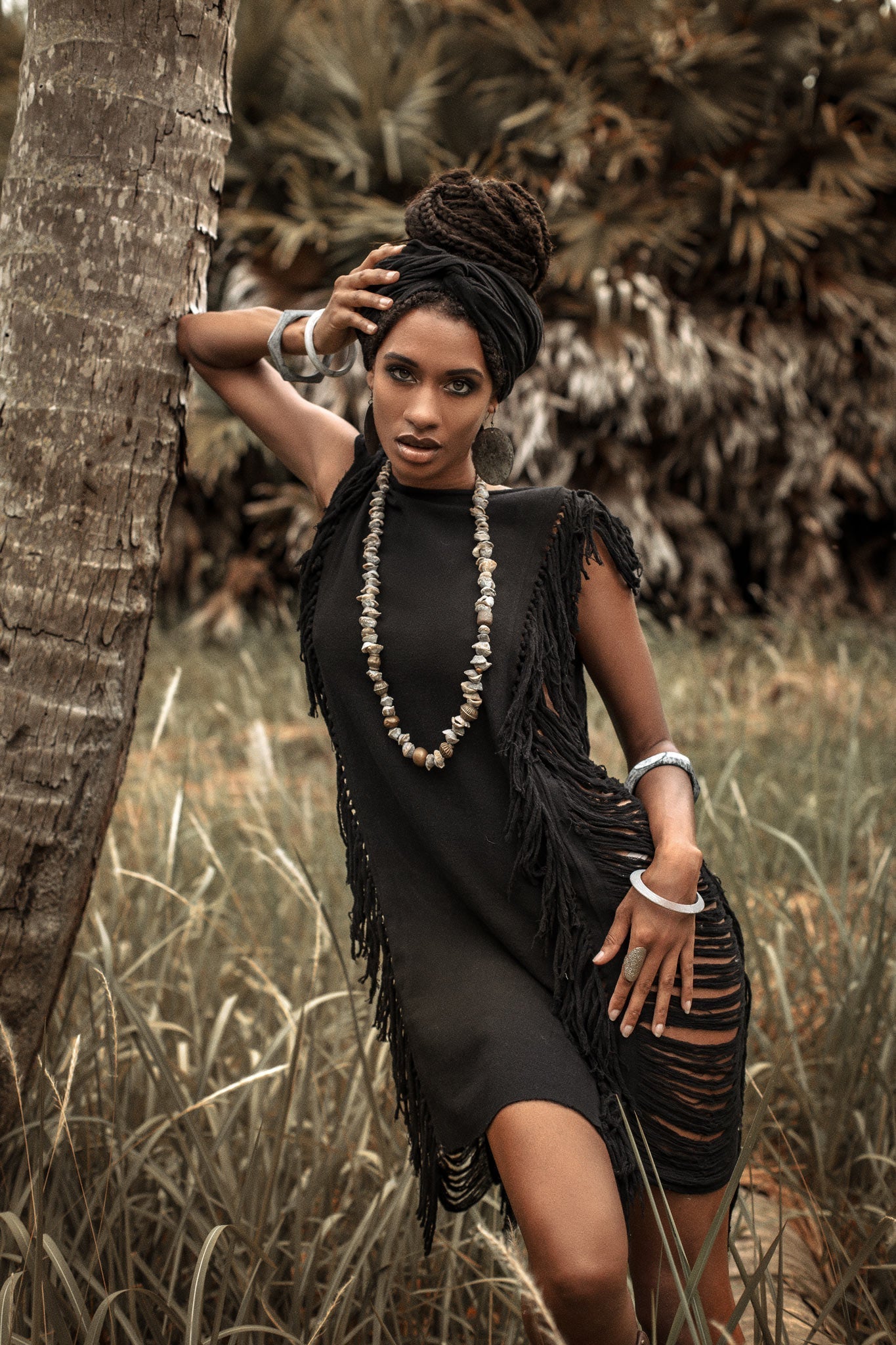 Boho Open Sides Dress • Black Dress • Ladders Sides Mini Dress - AYA SW IDR