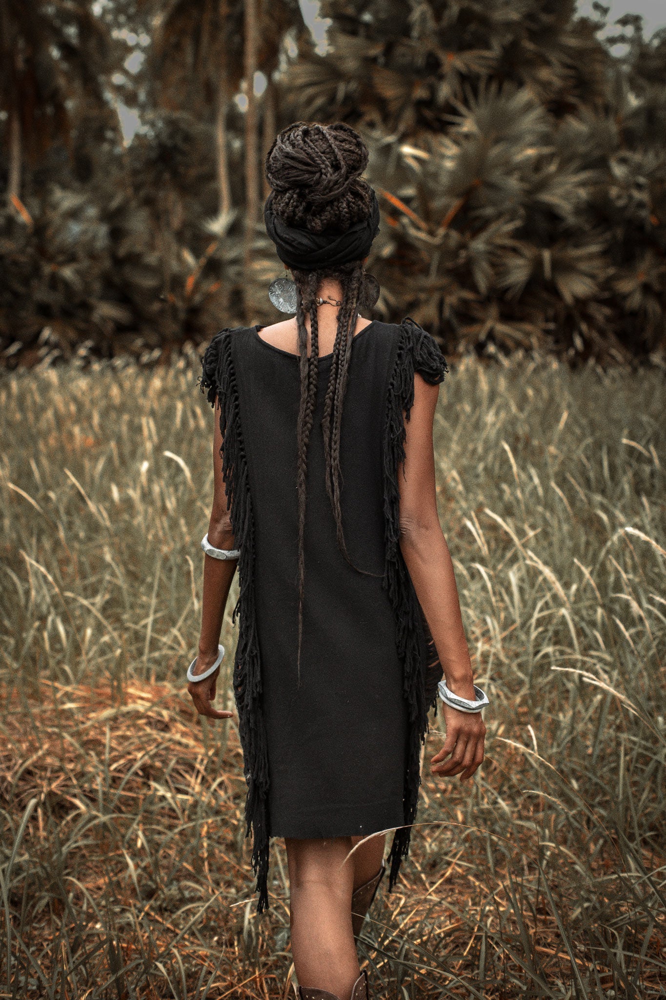 Boho Open Sides Dress • Black Dress • Ladders Sides Mini Dress - AYA SW IDR