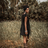 Boho Open Sides Dress • Black Dress • Ladders Sides Mini Dress - AYA SW IDR
