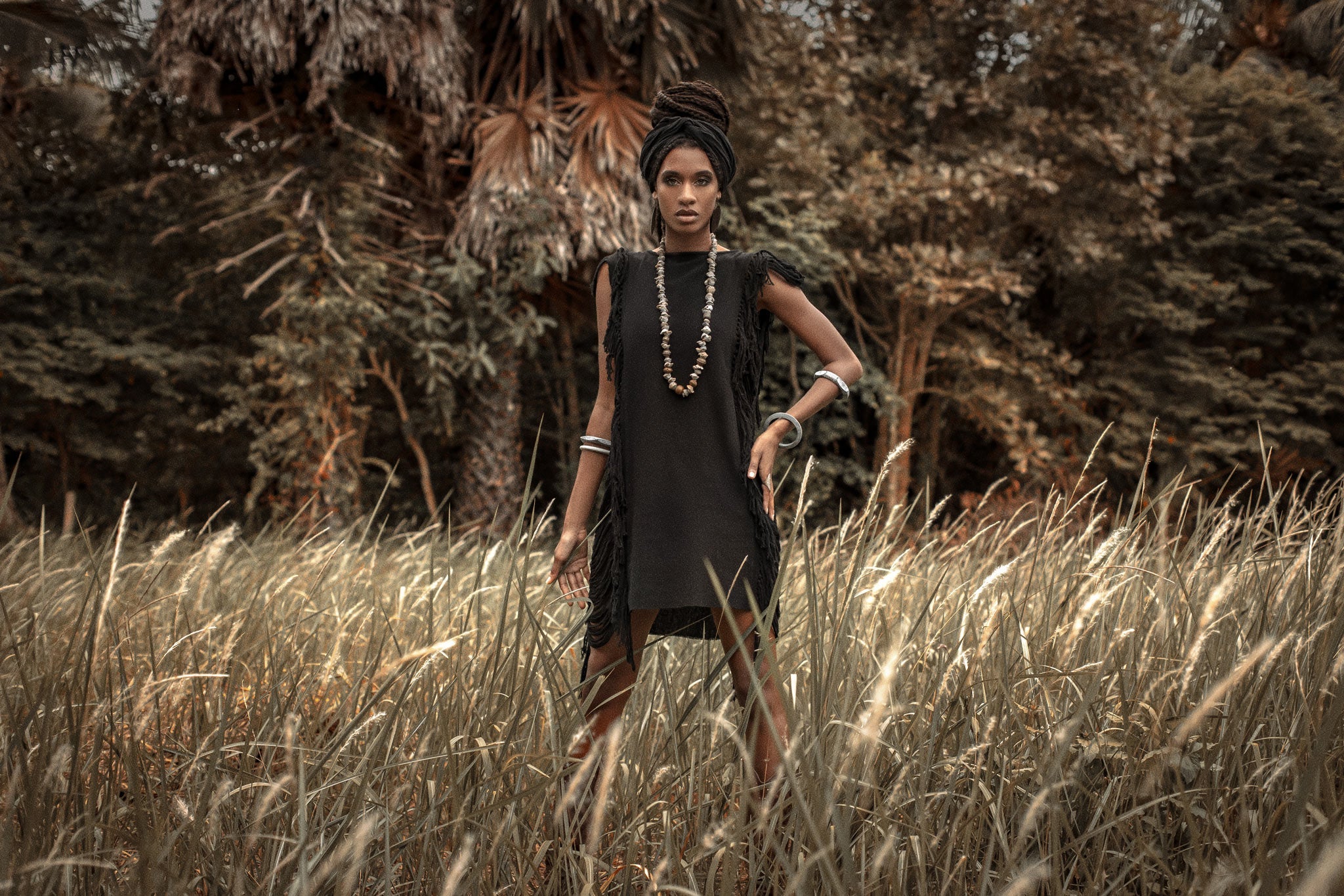 Boho Open Sides Dress • Black Dress • Ladders Sides Mini Dress - AYA SW IDR