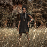 Boho Open Sides Dress • Black Dress • Ladders Sides Mini Dress - AYA SW IDR