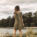 Boho Open Sides Dress • Dark Green Dress • Ladders Sides Mini Dress - AYA SW IDR