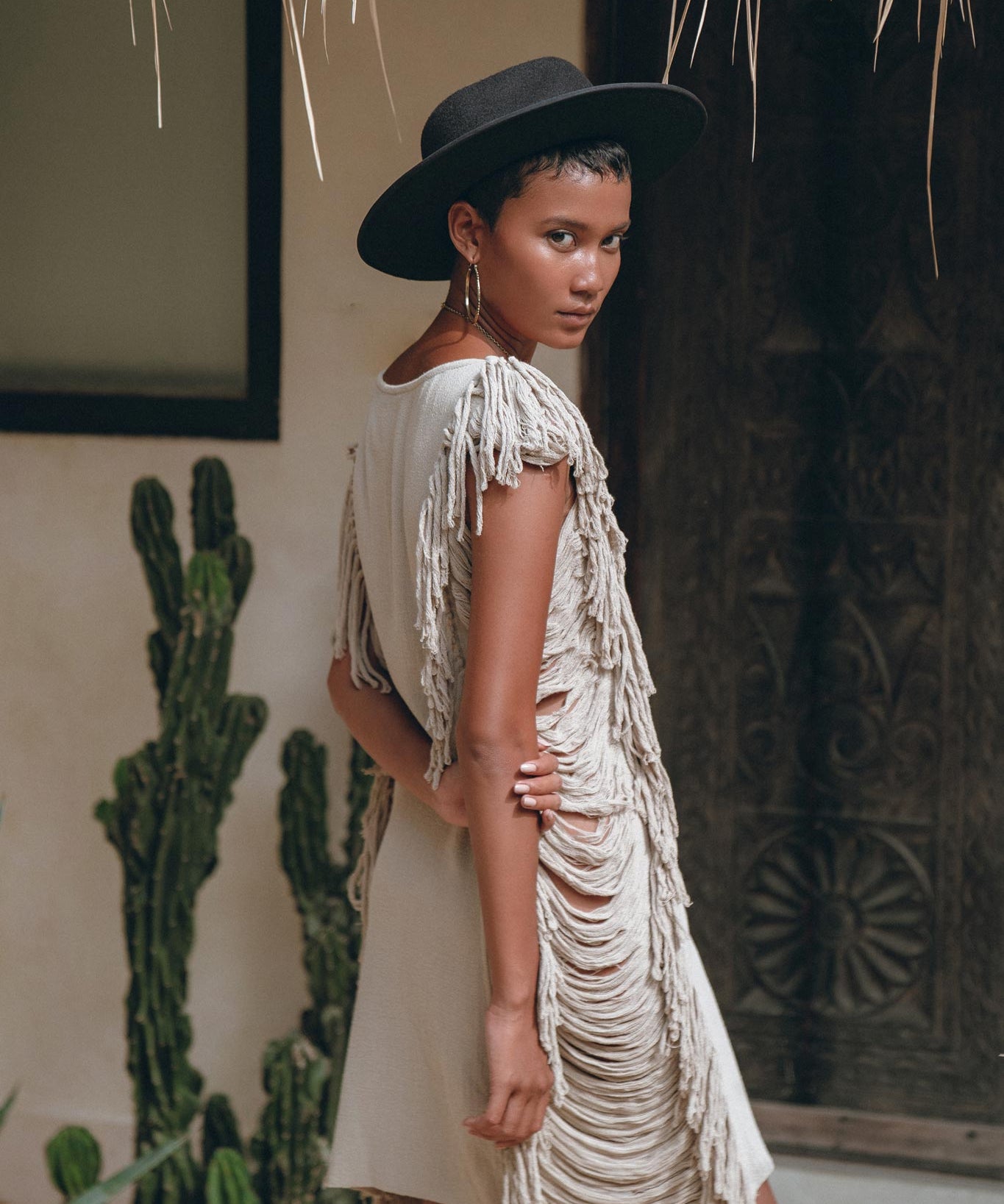 Boho Open Sides Dress • Light Olive Dress • Ladders Sides Mini Dress - AYA SW IDR