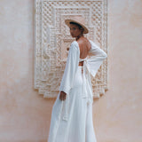 Boho Top and Skirt for Women • Off - White Tank Top and Maxi Skirt - AYA SW IDR