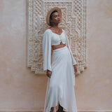 Boho Top and Skirt for Women • Off - White Tank Top and Maxi Skirt - AYA SW IDR